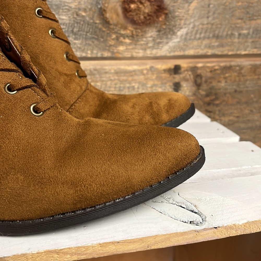Coconuts By Matisse Alabama Women's Lace Detail Brown Boots Booties 10 - Picture 3 of 12